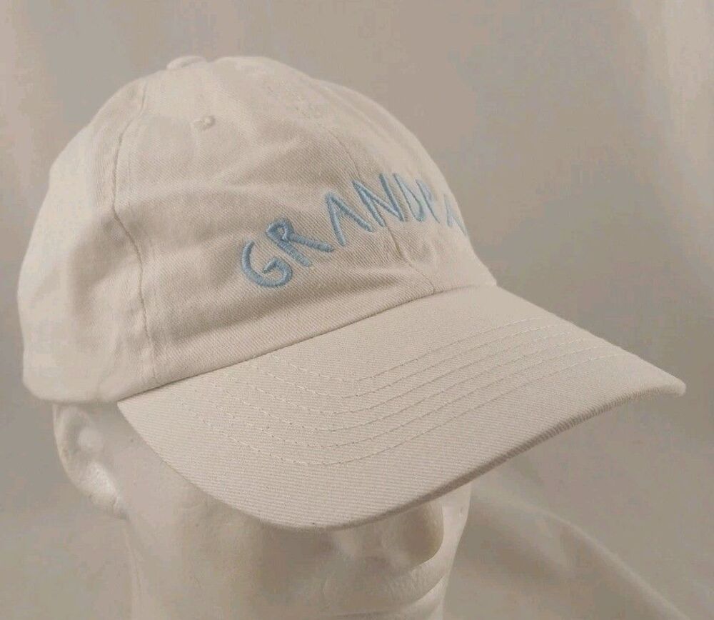 White Mud Pie Embroidered "Grandpa" Adjustable Strapback Hat/Cap-NEW w/Tags!